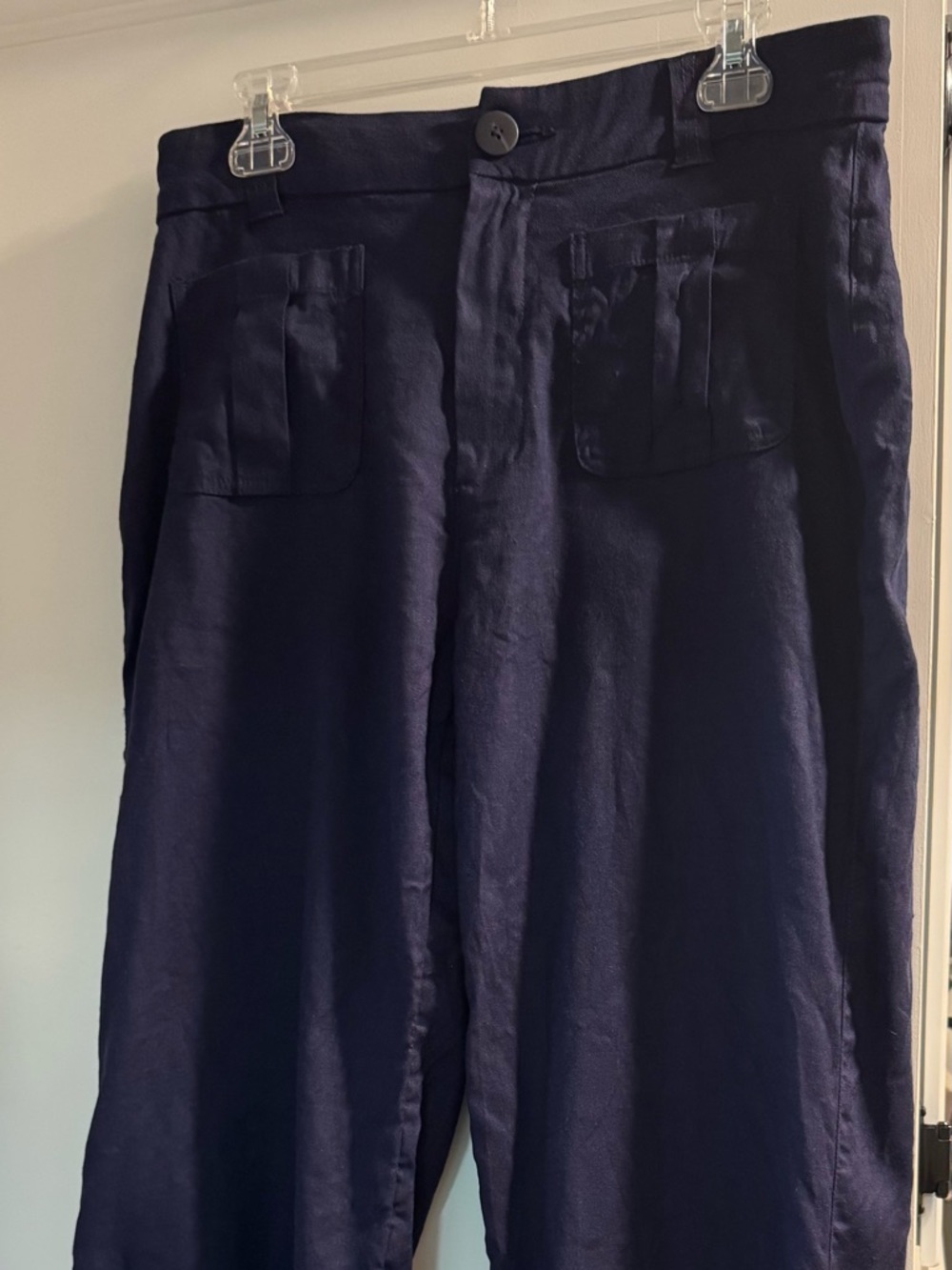 Nicole Miller Navy Wide-Leg Trousers